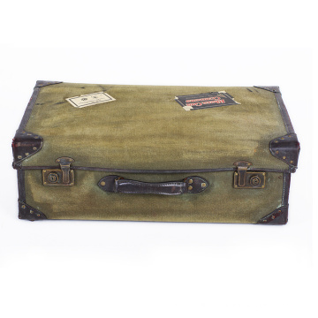 Tourbon custom print decorative vintage PU suitcase old style suitcase